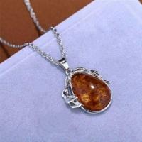 Amb 158b pendant pendentif chaine 10x15mm 19gr ambre amber baltique bijou tibet