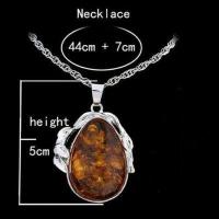 Amb 158c pendant pendentif chaine 10x15mm 19gr ambre amber baltique vente bijoux argent 925