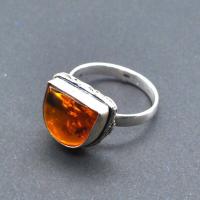 Amb 163b bague ambre argent ancienne t62 5gr achat vente bijoux