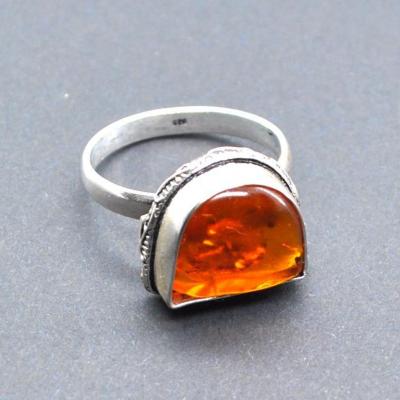 Amb 163c bague ambre argent ancienne t62 5gr achat vente bijoux