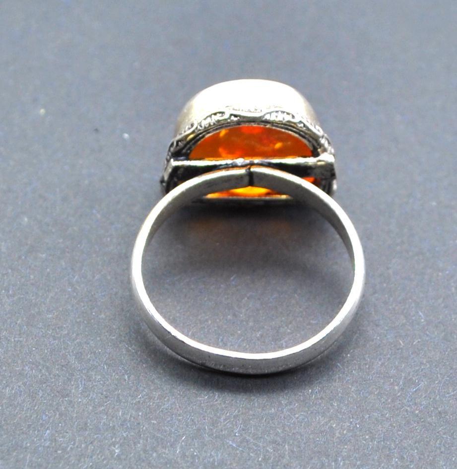 Amb 163d bague ambre argent ancienne t62 5gr achat vente bijoux