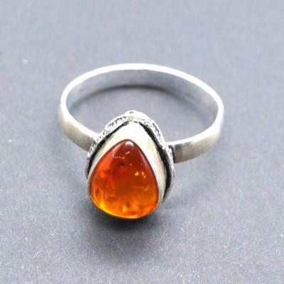 Amb 164a bague ambre argent ancienne t63 4gr achat vente bijoux