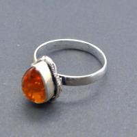 Amb 164c bague ambre argent ancienne t63 4gr achat vente bijoux