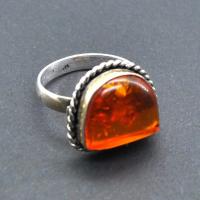 Amb 166c bague ambre argent ancienne t56 5gr achat vente bijoux