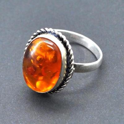 Amb 172a bague ambre argent ancienne t61 4gr achat vente bijoux