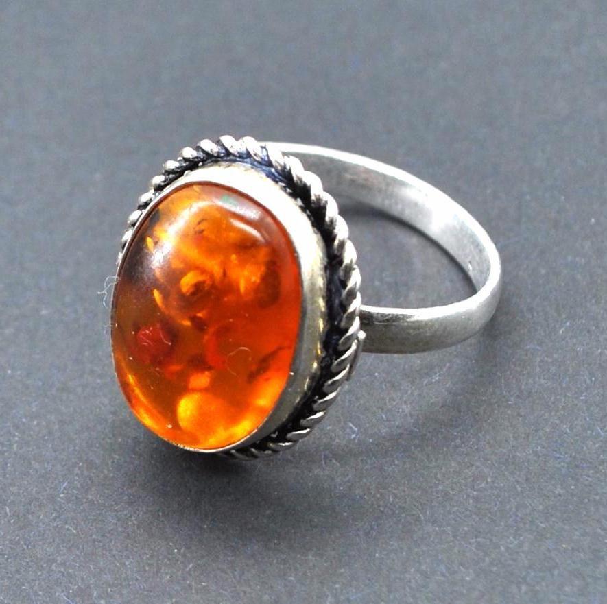 Amb 172d bague ambre argent ancienne t61 4gr achat vente bijoux