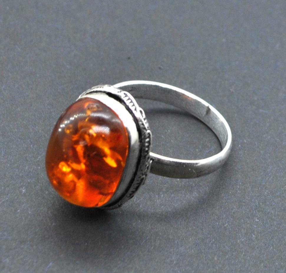 Amb 176a bague ambre argent ancienne t60 5gr achat vente bijoux