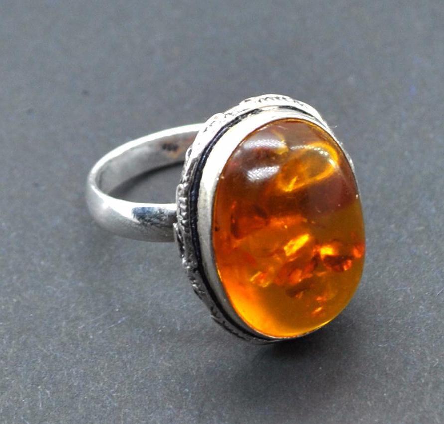 Amb 179a bague ambre argent ancienne 14x18mm t56 5gr achat vente bijoux