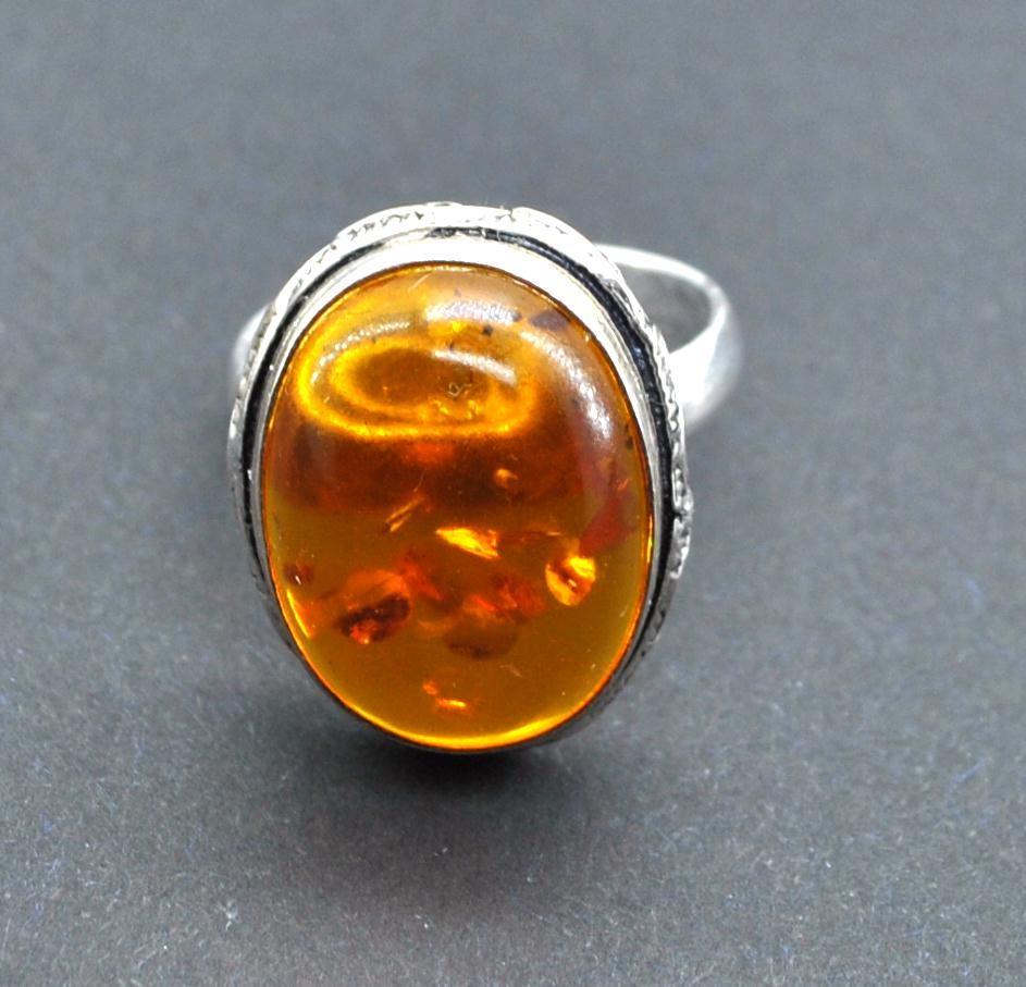 Amb 179b bague ambre argent ancienne 14x18mm t56 5gr achat vente bijoux