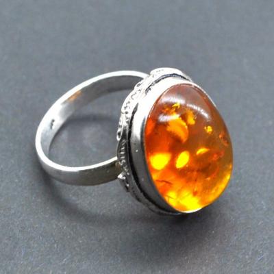 Amb 179a bague ambre argent ancienne 14x18mm t56 5gr achat vente bijoux