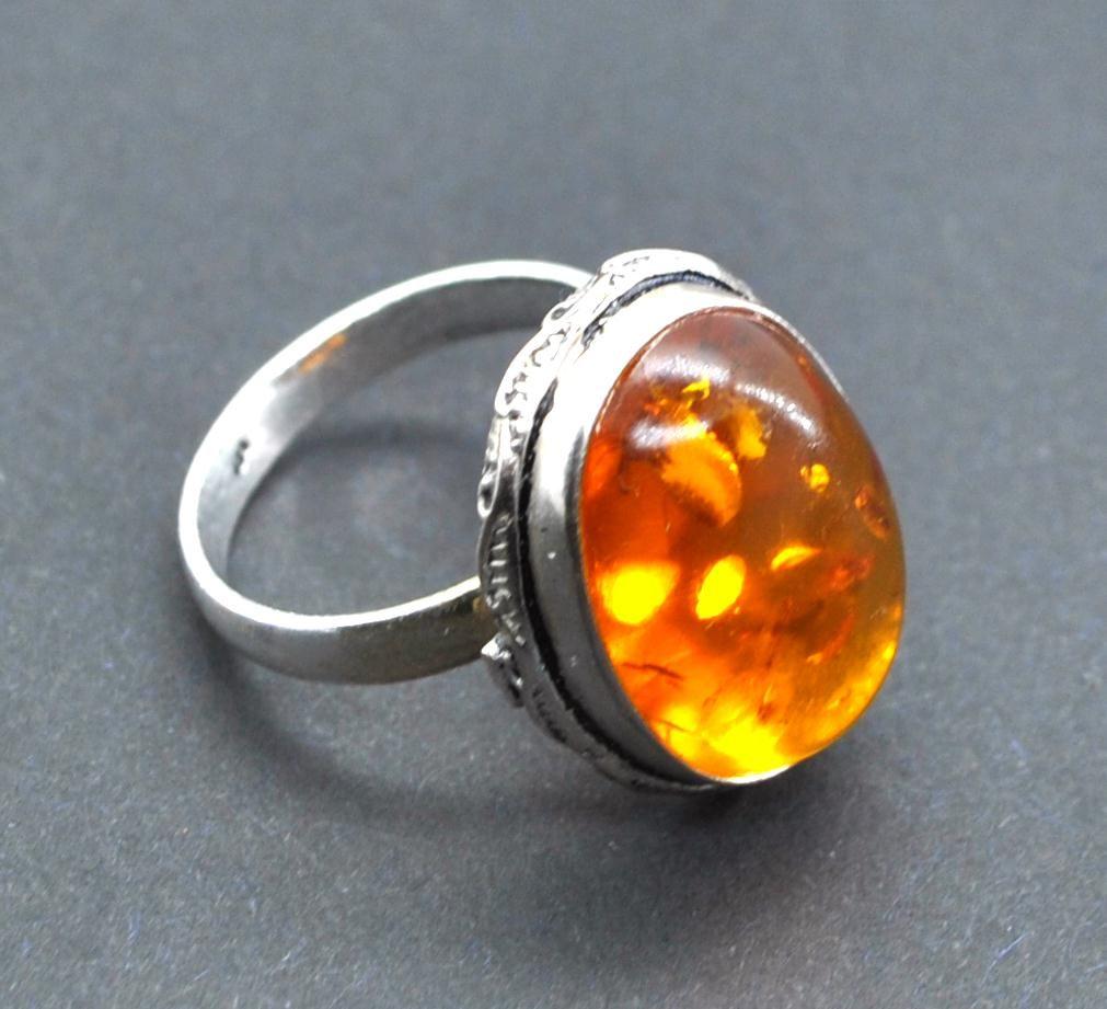 Amb 179c bague ambre argent ancienne 14x18mm t56 5gr achat vente bijoux