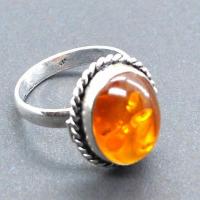 Amb 185b bague ambre argent ancienne 12x15mm t58 5gr achat vente bijoux