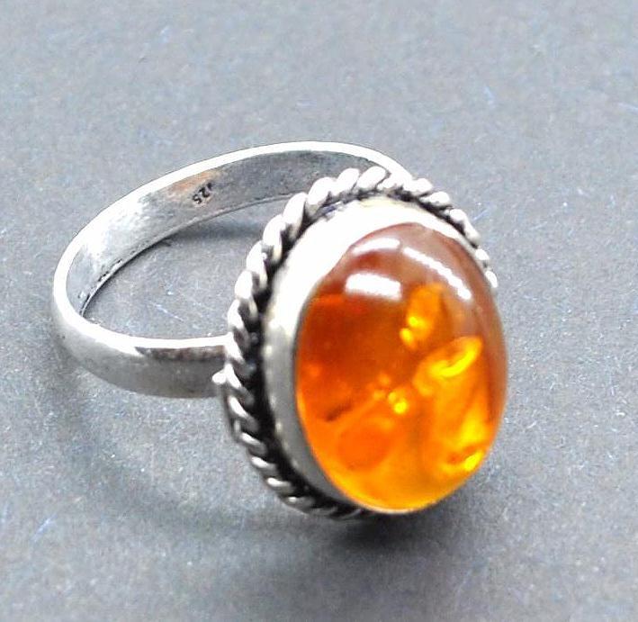 Amb 185b bague ambre argent ancienne 12x15mm t58 5gr achat vente bijoux