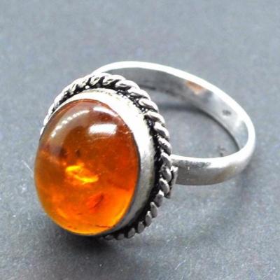 Amb 185c bague ambre argent ancienne 12x15mm t58 5gr achat vente bijoux