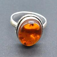 Amb 191a bague ambre argent ancienne 12x15mm t57 5gr achat vente bijoux 1