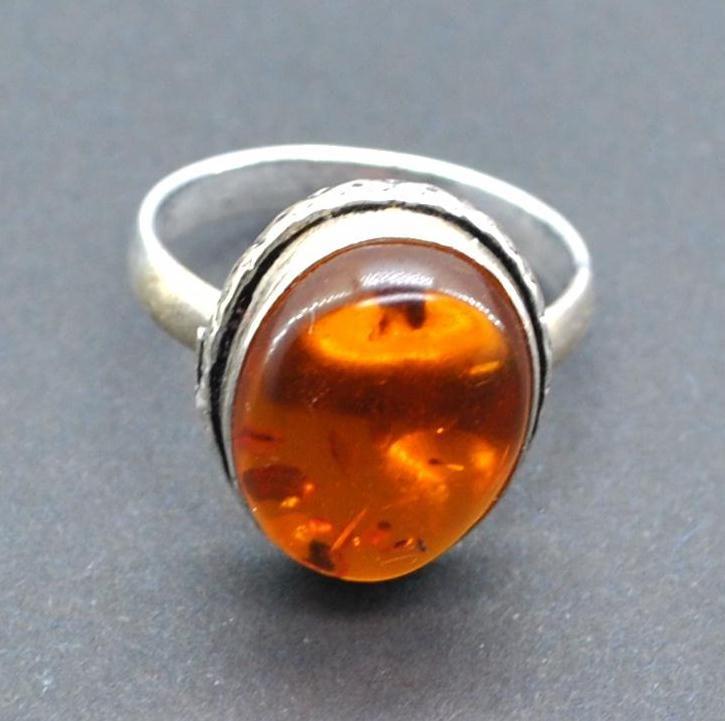 Amb 191a bague ambre argent ancienne 12x15mm t57 5gr achat vente bijoux