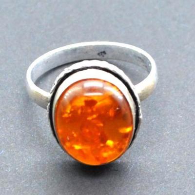 Amb 191c bague ambre argent ancienne 12x15mm t57 5gr achat vente bijoux