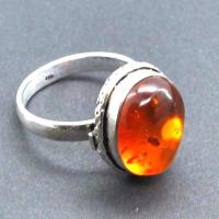 Amb 191d bague ambre argent ancienne 12x15mm t57 5gr achat vente bijoux