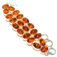 Amb 199a bracelet 37gr 15x10mm ambre miel baltique ethnique