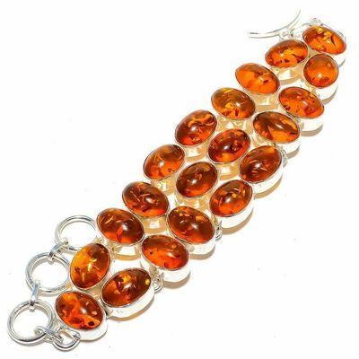 Amb 199d bracelet 37gr 15x10mm ambre miel baltique ethnique