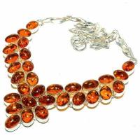 Amb 200d collier parure 63gr 15x10mm ambre miel baltique ethnique