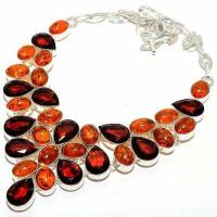 Amb 202d collier parure 940gr 14x18mm ambre miel baltique topaze ethnique