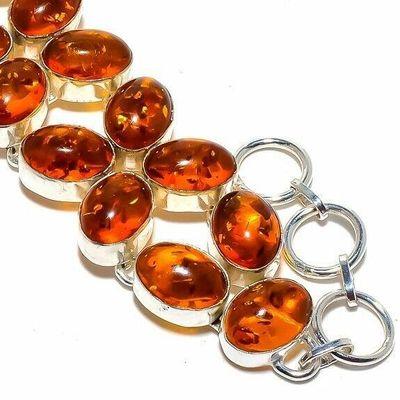 Amb 209c bracelet 37gr 15x10mm ambre miel baltique ethnique