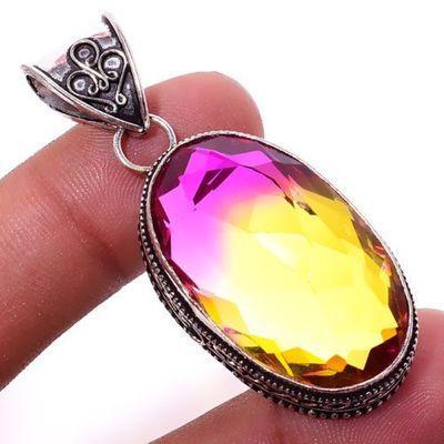 Ame 1002c pendentif pendant 22x35mm 18gr ametrine bolivie mauve or achat vente bijou argent 925