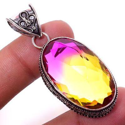 Ame 1002a pendentif pendant 22x35mm 18gr ametrine bolivie mauve or achat vente bijou argent 925