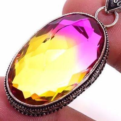 Ame 1002c pendentif pendant 22x35mm 18gr ametrine bolivie mauve or achat vente bijou argent 925