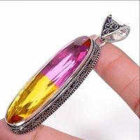 Ame 1009b pendentif pendant 16x55mm 24gr ametrine mauve or achat vente bijou argent 925