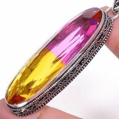 Ame 1009c pendentif pendant 16x55mm 24gr ametrine mauve or achat vente bijou argent 925