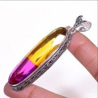 Ame 1010b pendentif pendant 17x55mm 22gr ametrine mauve or achat vente bijou argent 925