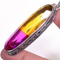 Ame 1010c pendentif pendant 17x55mm 22gr ametrine mauve or achat vente bijou argent 925