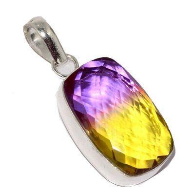 Ame 1013c pendentif pendant 18x30mm 12gr ametrine bolivie mauve or achat vente bijou argent 925