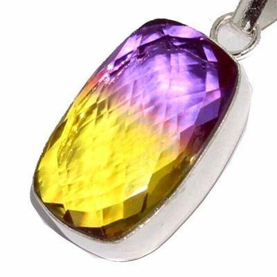 Ame 1013c pendentif pendant 18x30mm 12gr ametrine bolivie mauve or achat vente bijou argent 925