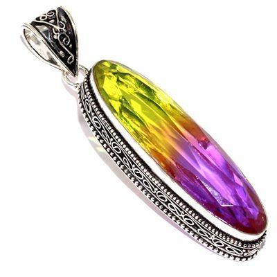 Ame 1024a pendentif pendant 15x50mm 20gr ametrine mauve or achat vente bijou argent 925