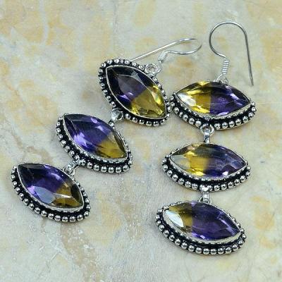 Ame 105b boucles oreilles ametrine