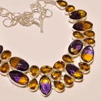 Ame 141b collier ametrine topaze ag925