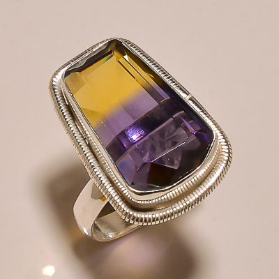 Ame 146a bague ametrine pierre taillee achat vente bijou argent 925