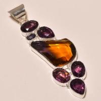 Ame 153a pendentif ametrine amethyste ag925