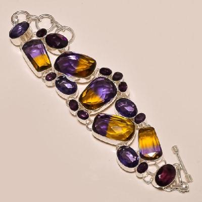 Ame 158a bracelet ametrine amethyste ag925