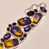 Ame 158b bracelet ametrine amethyste ag925