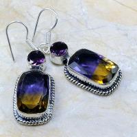 Ame 346a boucles pendants oreilles ametrine amethyste achat vente bijou argent 925