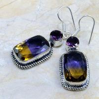 Ame 346b boucles pendants oreilles ametrine amethyste achat vente bijou argent 925