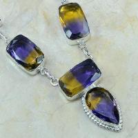 Ame 349c collier parure sautoir ametrine achat vente bijou argent 925