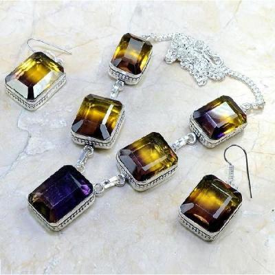 Ame 488a collier parure sautoir ametrine boucles oreilles achat vente bijou argent 925