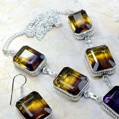 Ame 488a collier parure sautoir ametrine boucles oreilles achat vente bijou argent 925