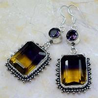 Ame 560c boucles pendants oreilles ametrine amethyste achat vente bijou argent 925