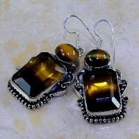 Ame 561c boucles pendants oreilles ametrine oeil tigre achat vente bijou argent 925